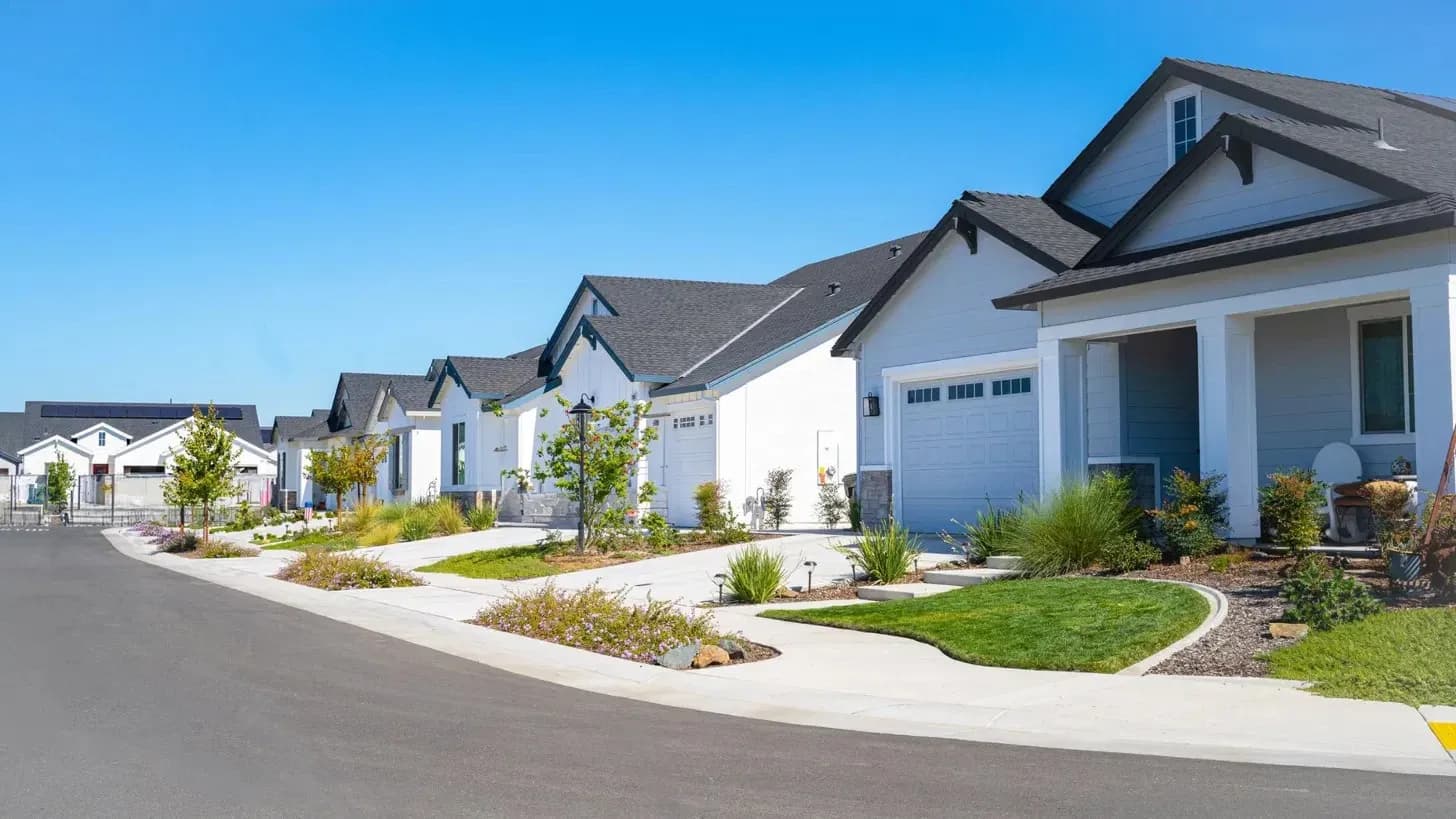 New-construction homes in a residential community
